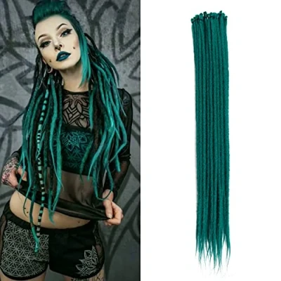 Afbeelding van Dunne 0,6 cm Synthetische Dreadlock Extensions Handgemaakte 20 Inch Strengen Gehaakt Haar Lange Gehaakte Vlechten Hip Hop Stijl Zachte Dreads Haarextensies, BD#