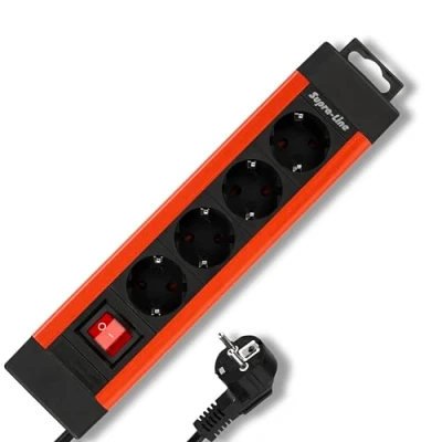 Afbeelding van REV 0014412613 Stekkerdoos met schakelaar 4 voudig Koper, Zwart Randaarde stekker 1 stuk(s)