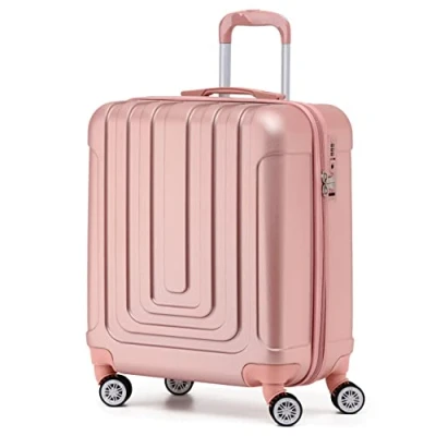 Afbeelding van Flight Knight Premium harde schaal lichtgewicht cabinekoffer 8 spinwielen ingebouwd zijslot en USB poort bagage goedgekeurd voor meer dan 100 luchtvaartmaatschappijen, waaronder easyJet, Ryanair