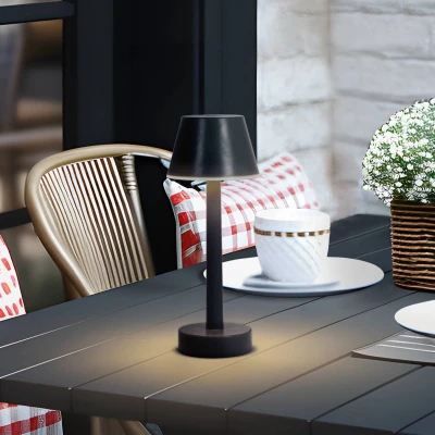 Afbeelding van Lindby Sfeerverlichting buiten RGB met dimmer 1licht Kunststof H: 24 cm zwart Inclusief lichtbron