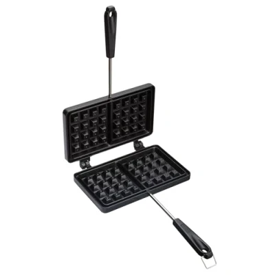 Afbeelding van KitchenCraft Wafelijzer met antiaanbaklaag, voor gebruik op kookplaten, Belgische wafels, 22 cm x 13