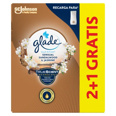 Afbeelding van 1+1 gratis: Glade Touch &amp; Fresh Sensual Sandalwood Jasmine 10 ml