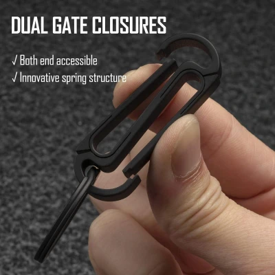 Afbeelding van Dubbelzijdige Karabijnhaak Sleutelhanger Clip EDC Titanium Snap Sleutelhouder voor Riem Duurzame KM10 Optie.