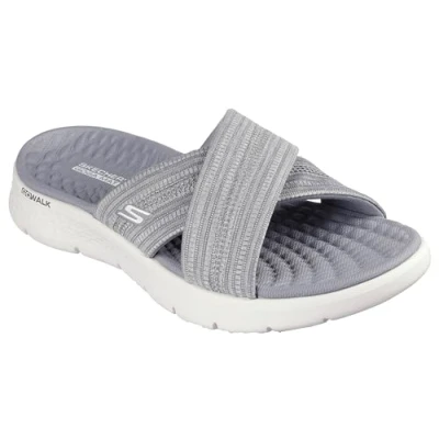 Afbeelding van Skechers Dames O t g GO Walk Flex sandaal onder de indruk, Grijs textiel, 36 EU