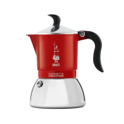 Afbeelding van Bialetti Fiammetta Induction Espressokoker, aluminium, staal, rood, 2 kopjes