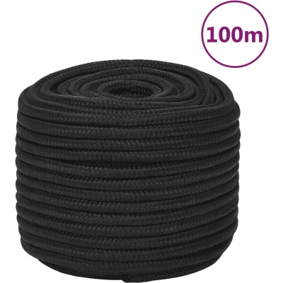 Afbeelding van vidaXL Boottouw 12 mm 100 m polypropeen zwart