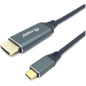 Afbeelding van Equip 133416 video kabel adapter 2 m USB Type C HDMI A (Standaard) Grijs, Zwart
