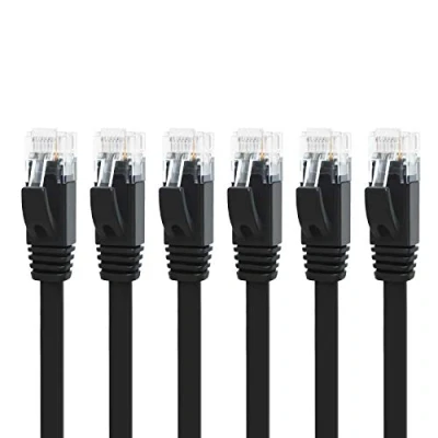 Afbeelding van Yauhody Cat6 Ethernet Cable 3m 6stuks, Internet Kabel Plat Hoge Snelheid Lan Cables RJ45 Patch Cat 6 UTP Netwerkkabel Outdoor 1000Mbit/s 250MHz (Zwart)