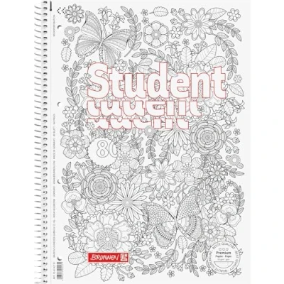 Afbeelding van Brunnen 106742701 notitieblok/collegeblok student Zenart motief tuin, A4, gelinieerd, liniatuur 27, 90 g/m2, 80 vellen