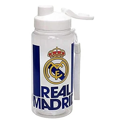 Afbeelding van Real Madrid waterfles, jerrycan, inhoud 500 ml, veiligheidsuitloop, meerkleurig, transparant, officieel product (CyP Brands)