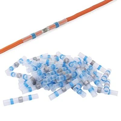 Afbeelding van 50 STKS Soldeer Afdichting Draadconnectoren Waterdicht Geïsoleerde Elektrische Draadklemmen Krimpkous Stootlas voor Draad Krimpverbinding (Blauw)