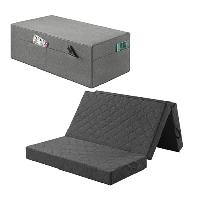 Afbeelding van sleepling 196535 Comfort Visco Gastenmatras Queen Size elastische vouwmatras Kruk incl. hoes Matras met universele hardheid 2,5 Made in EU Ökotex 195 x 120 14 cm, grijs