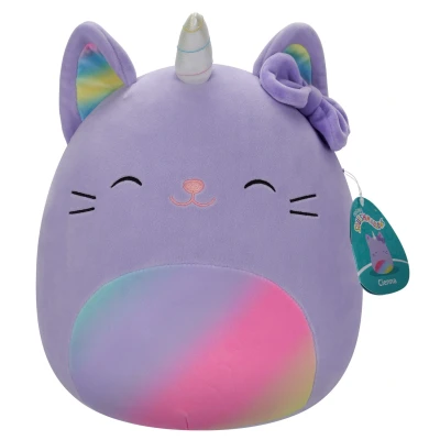 Afbeelding van Squishmallows SQCR05414 7,5 Inch Cienna De Lavendel Caticorn met regenboog pastel buik en strik, veelkleurig