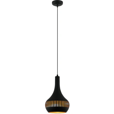 Afbeelding van Hanglamp Canna Zwart Goud Ø 25cm 1 Lichts E27
