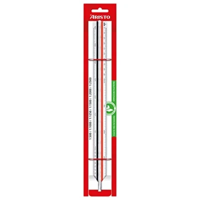 Afbeelding van Aristo schaalstok C lengte 30 cm 1:500 :1000 :1250 :1500 :2000 :2500 wit kunststof op blisterverpakking AR 23505EB