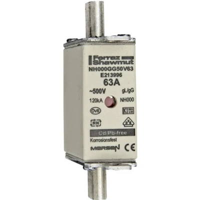 Afbeelding van Mersen 1B655.000000 NH zekering Afmeting : 000 63 A 500 V 1 stuk(s)
