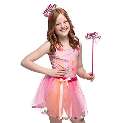 Afbeelding van Boland Verkleedset Fee Roze Happy Birthday