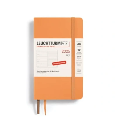 Afbeelding van LEUCHTTURM1917 370530 weekkalender &amp; notitieboek pocket (A6) 2025, zachte kaft, abrikoos, Duits