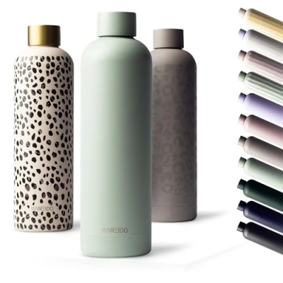 Afbeelding van MAMEIDO roestvrij staal drinkfles 750ml lekvrije thermosfles, waterfles BPA vrij, geïsoleerde fles, koffie &amp; thee (Desert Sage, 0,75l)