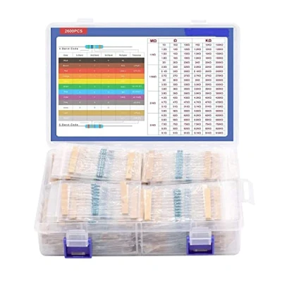 Afbeelding van ICQUANZX 2600 stuks 130 waarden weerstandskit, 1% diverse weerstanden 1 Ohm 3M / 4W metaalfilmweerstanden Assortiment met opbergdoos voor doe het zelfprojecten en experimenten