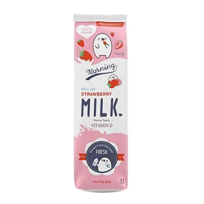 Afbeelding van Fdit 3 kleuren cartoon melk schrijfwaren tas waterdicht PU grote capaciteit pennenzak opbergtas, roze