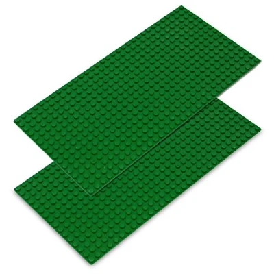 Afbeelding van Katara 1672 bouwplaat set van 2 12,25 cm x 25,5 / 16 32 pinnen, compatibel Lego, Sluban, Papimax, Q Bricks, donkergroen