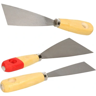 Afbeelding van Bruder Mannesmann Plamuurmessen set 3 delig 50 mm 60 80 staal hout