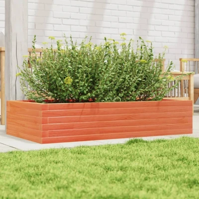 Afbeelding van Plantenbak 110x60x23 cm massief grenenhout wasbruin