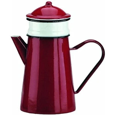 Afbeelding van Ibili 910815 koffiezetapparaat met zeef, geëmailleerd staal, 1,5 l, rood