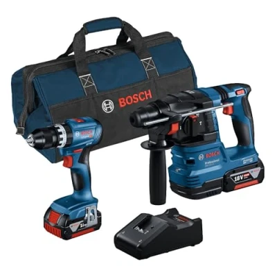Afbeelding van Bosch Blauw Combopack GSB 18V 45 + GBH 22 2 x 4.0Ah lader In tas 0615A50039