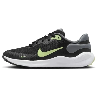 Afbeelding van Nike Performance Revolution 7 Hardloopschoenen competitie voor kinderen, Maat: 35.5, Black/barely volt/smoke grey/white Textiel/ synthetisch