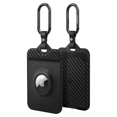 Afbeelding van Spigen Air Fit Sleutelkaarthouder voor Tesla Model Y/3 ( 2024)/S/X, 2 stuks sleutelhangeraccessoires alle modellen, sleutelkaarthouder, compatibel met Y/3/S/X carbon,