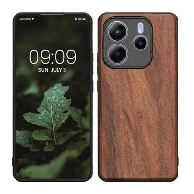 Afbeelding van kwmobile telefoonhoesje geschikt voor Xiaomi Redmi Note 14 5G Hoesje met bumper in vintage bruin / Backcover 0