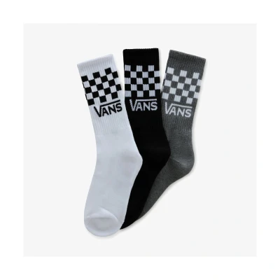Afbeelding van Vans DROP V Classic Check CREW 3PACK Sokken voor kinderen, Maat: 26.5 31, White black heathergrey