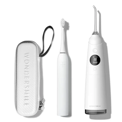 Afbeelding van Wondersmile Monddouche PRO SmoothFlow technologie voor optimale tand en tandvleesverzorging Tussenruimtereiniger met 4 modi (All White Oral Care Sparset, 1 stuk (1 stuk)