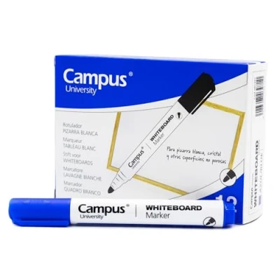 Afbeelding van Campus Verpakking met 12 whiteboard markers conische punt van 2 mm, ideaal voor het schrijven op glas, en andere gladde oppervlakken (blauw)