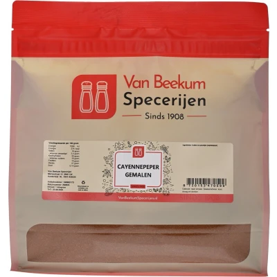 Afbeelding van Van Beekum Specerijen Cayennepeper Gemalen 1 kilo (hersluitbare stazak)
