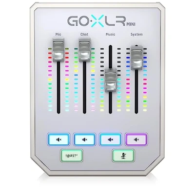 Afbeelding van TC Helicon GoXLR MINI WH Online Broadcast Mixer met USB/Audio interface en Midas Preamp Alles in één audio voor streamers makers Ondersteunt Windows 7, 8, 10 &amp; 11 Wit