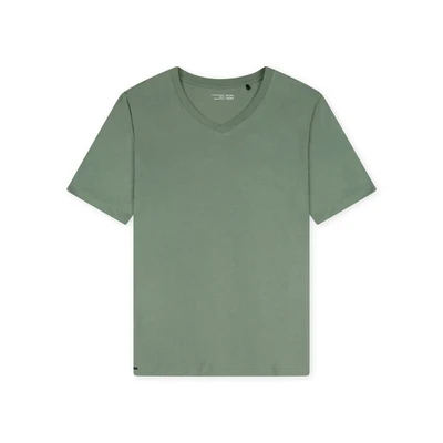 Afbeelding van Schiesser V Ausschnitt Pyjamashirt, Heren, Maat: 48, Khaki
