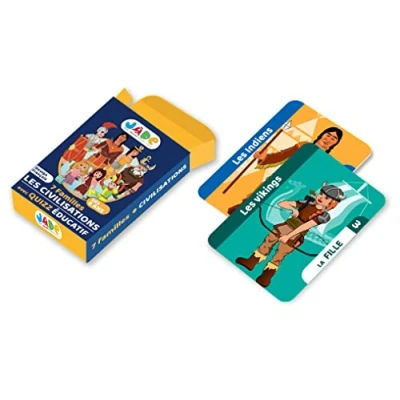 Afbeelding van J.A.D.E Spel van 7 Families over het Thema Beschavingen Kaartspel 142122 54 Kaarten Multicolor Karton Frans Ontwerp Kinderpuzzel Jade Vanaf 4 jaar.
