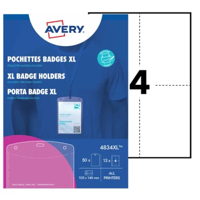 Afbeelding van Badge Avery 4834 A6 hoes + insteekkaarten 10 stuks