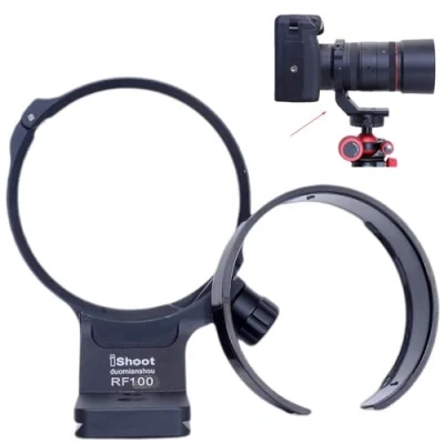 Afbeelding van iShoot Lens Collar Statief Mount Ring Compatibel met Canon RF 100mm f/2.8L Macro is USM, Ondersteuning Houder Beugel Bottom Arca Swiss Fit Quick Release Plaat voor Ball Head