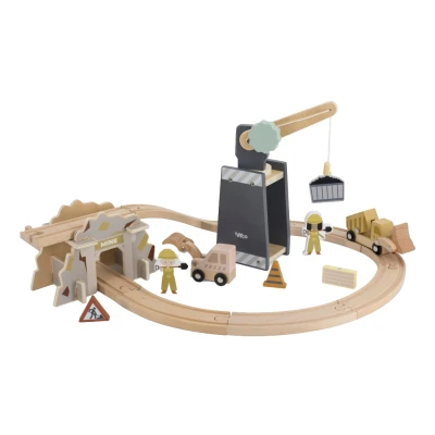 Afbeelding van Tryco Houten Treinbaanset Uitbreidingsset Bouwplaats TR 353080