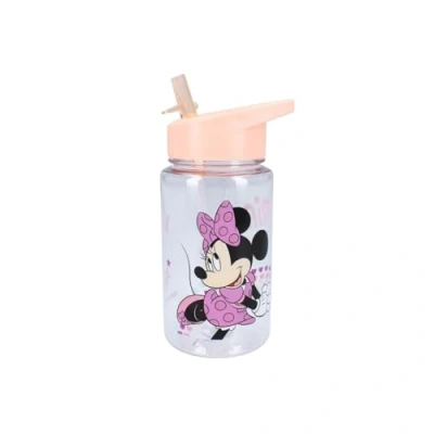Afbeelding van My sweety pop Drinkfles van kunststof minnie Mouse voor kinderen kleuterschool school vakantie maaltijd 12 cm 450 ml hydratatie cadeau idee (Minnie transparant/oranje)