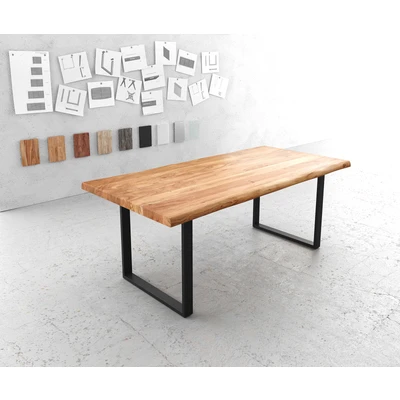 Afbeelding van Eetkamertafel Classic Edge acacia natuur 200x100 Frame metaal zwart smal