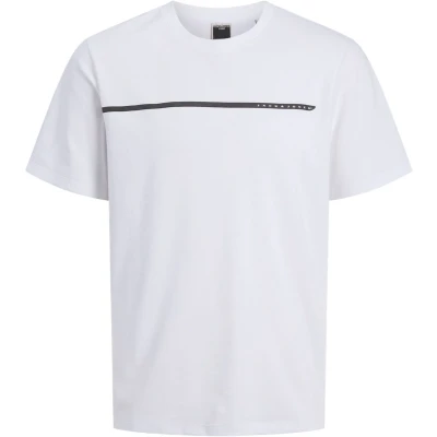 Afbeelding van JACK&amp;JONES PLUS JCOFUSION FULL BRANDING TEE SS CRE PLS Heren T shirt Bright White