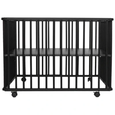 Afbeelding van Prénatal Basis Babybox Inklapbaar Baby Box Kinderbox op Wieltjes 100 x 75 cm Zwart