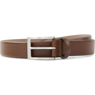 Afbeelding van BOSS Leren Riem Barnabie Leather Belt W120 Medium Brown Bruine