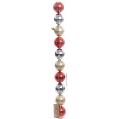 Afbeelding van Decoris Kerstballen 10 stuks mix blauw/rood 6 cm