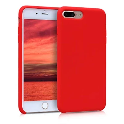 Afbeelding van kwmobile telefoonhoesje geschikt voor Apple iPhone 7 Plus / 8 Hoesje met siliconen coating Smartphone case in rood